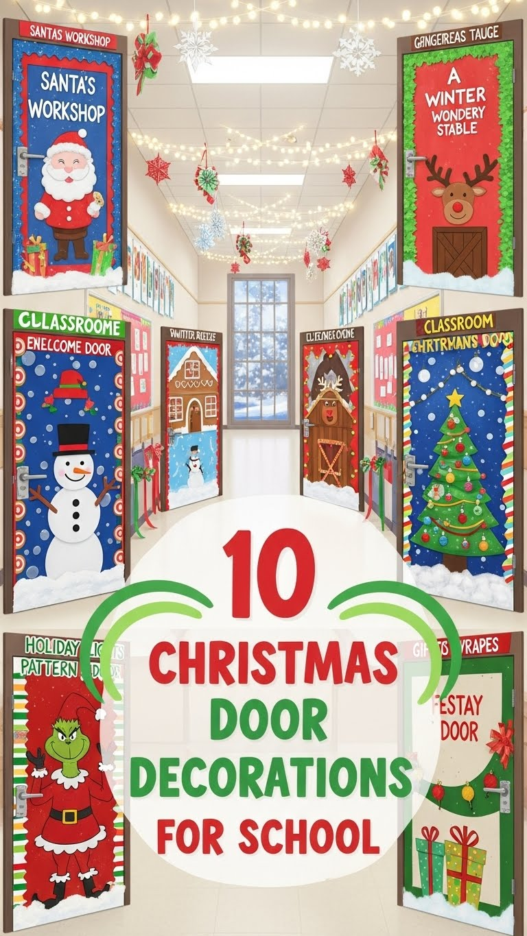 10 Christmas Door Decorations For School