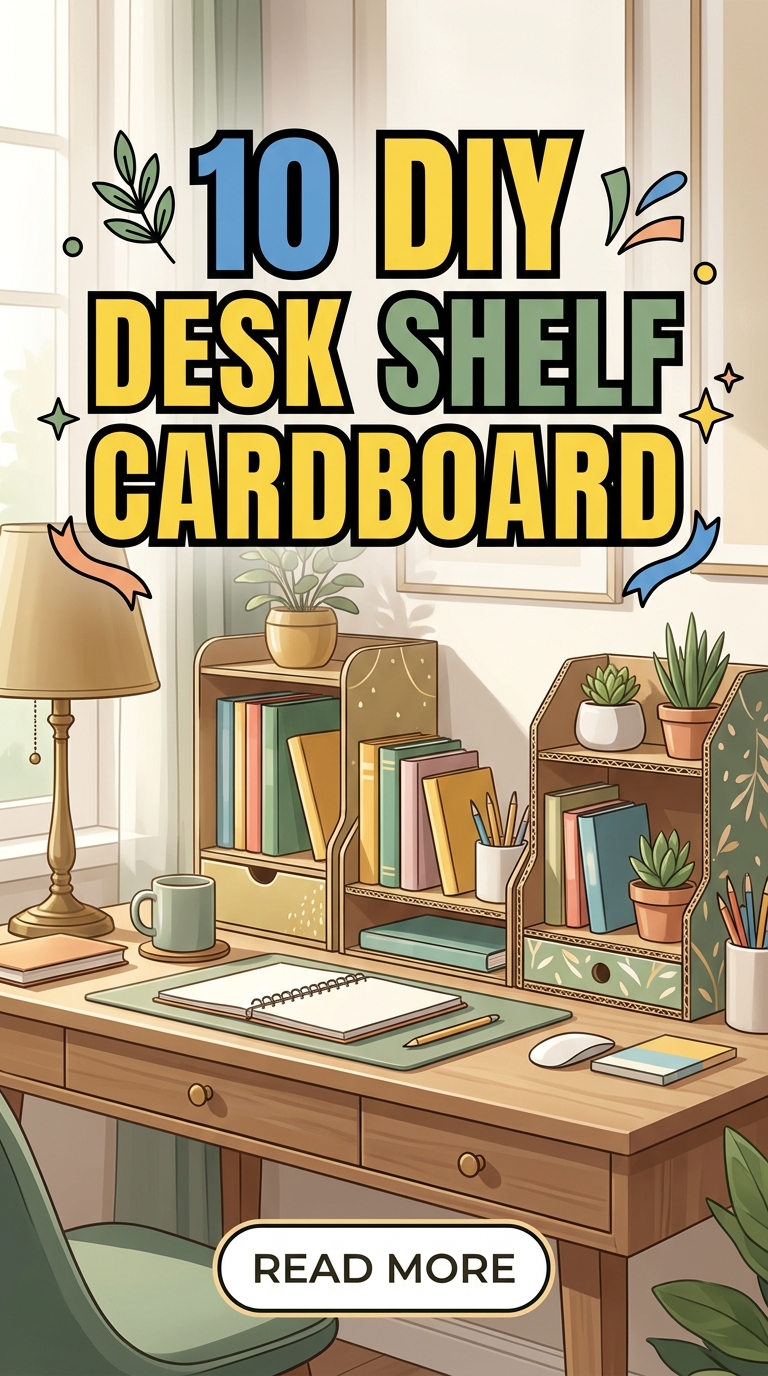 10 DIY Desk Shelf Cardboard