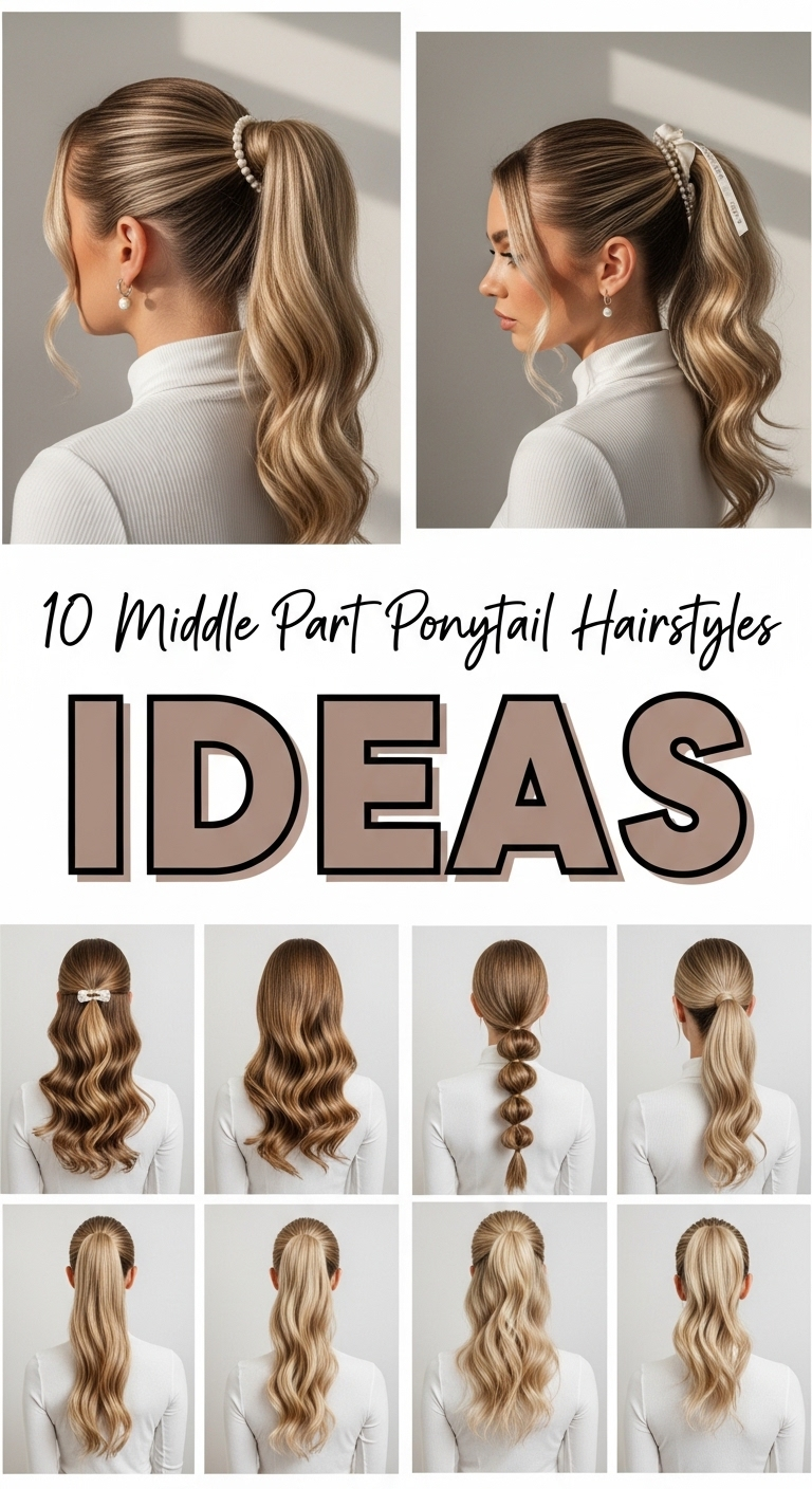 10 Middle Part Ponytail Hairstyles Ideas