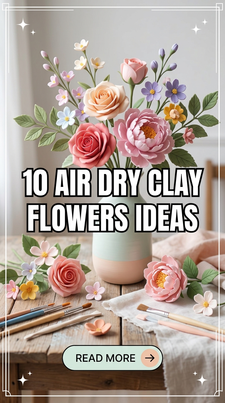 10 Air Dry Clay Flowers Ideas
