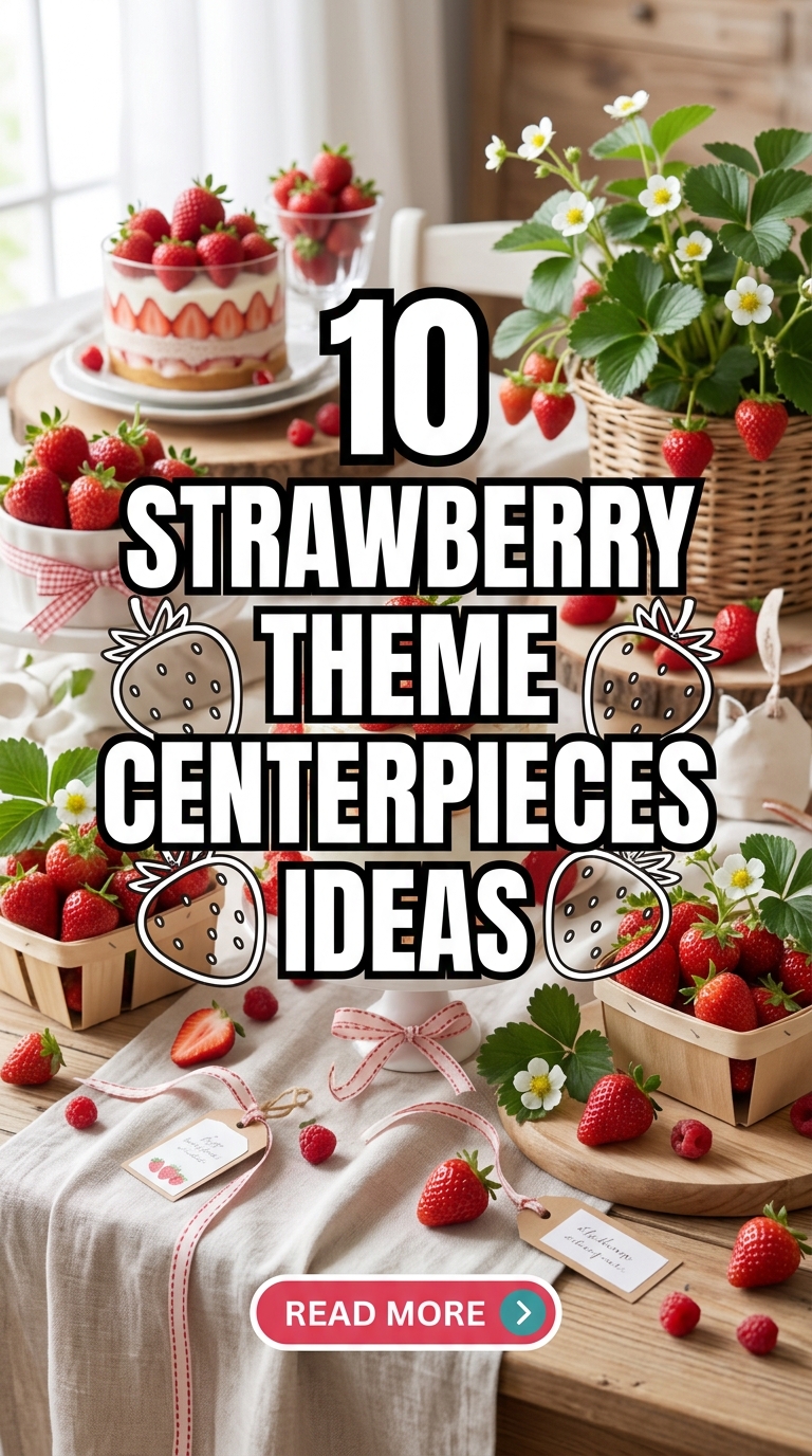 10 Strawberry Theme Centerpieces Ideas