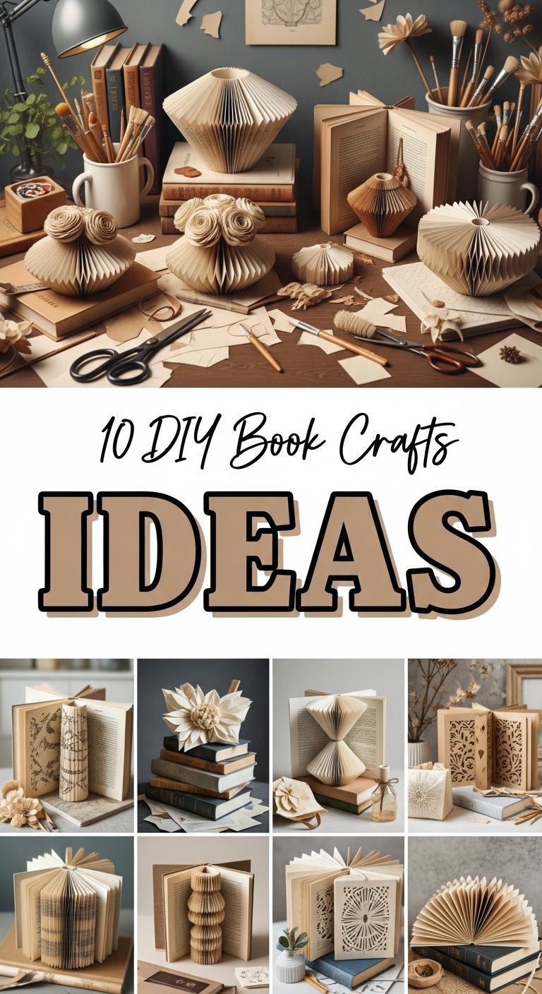 10 DIY Book Crafts Ideas