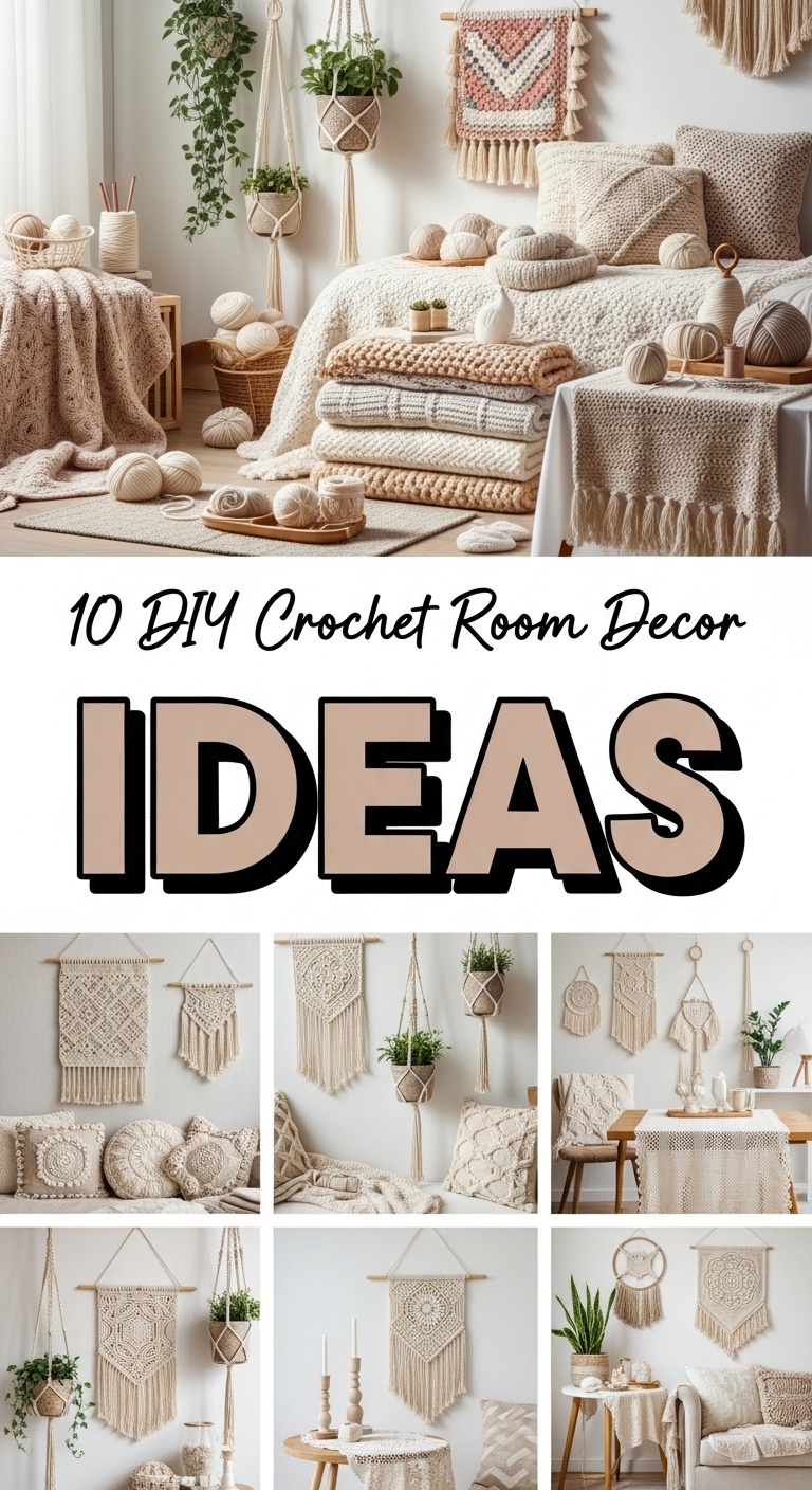 10 Room Decor Ideas DIY Crochet