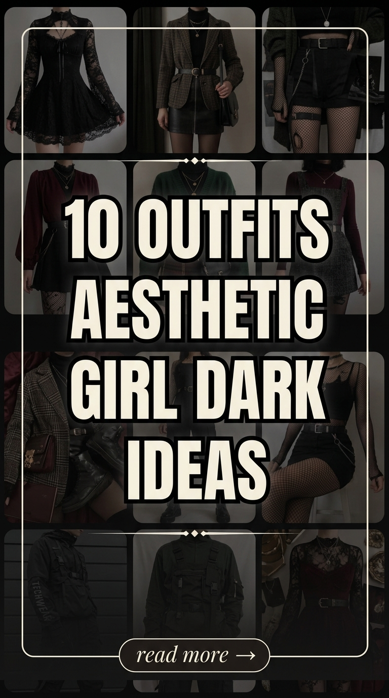 10 Outfits Aesthetic Girl Dark Ideas