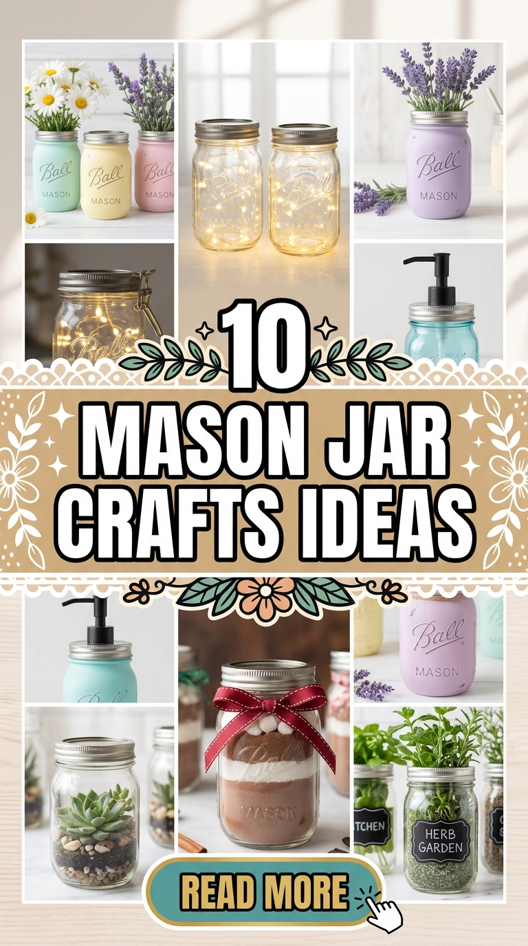 10 Mason JAR Crafts Ideas