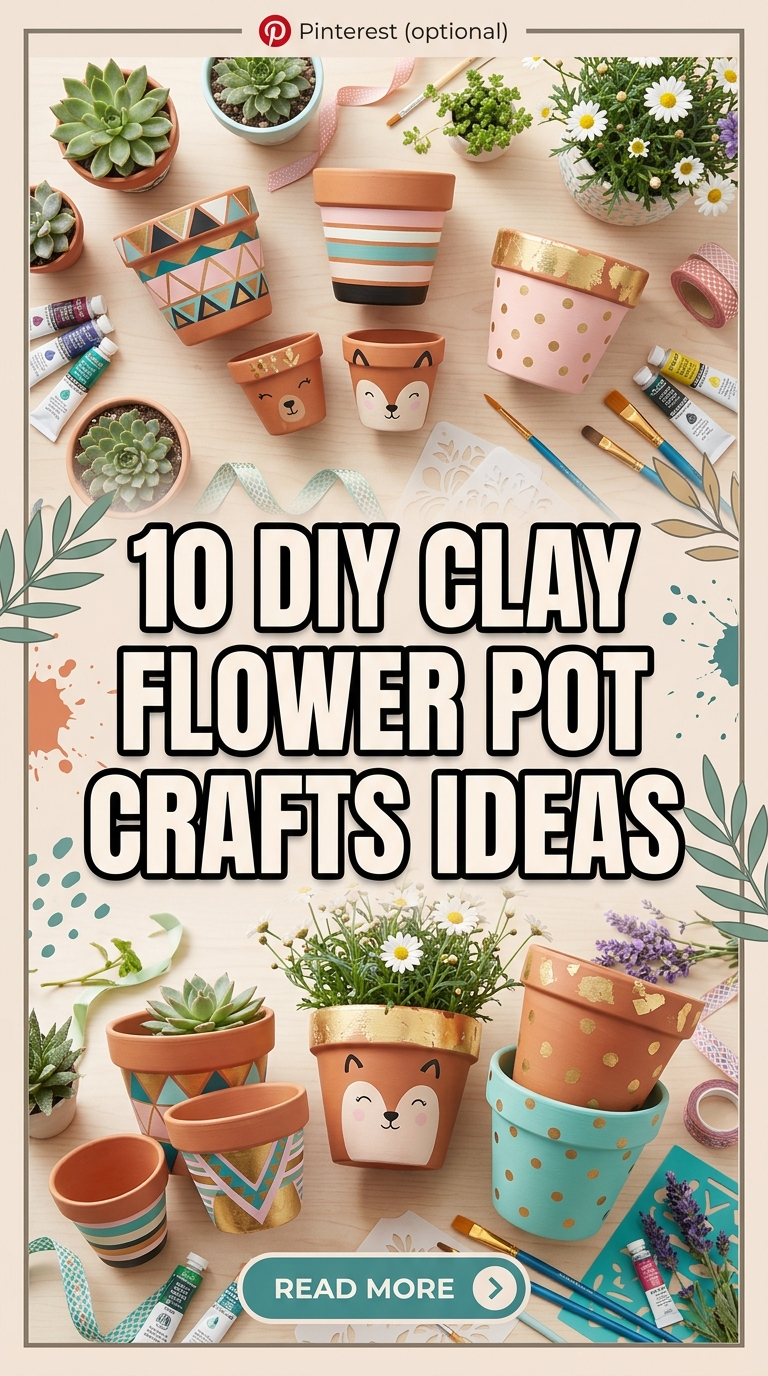 10 DIY Clay Flower Pot Crafts Ideas