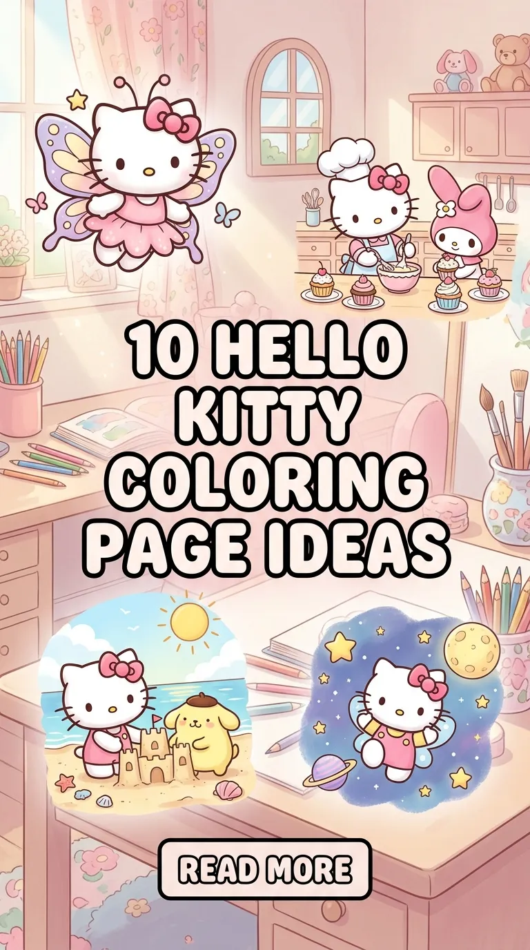 10 Hello Kitty Coloring Page Ideas