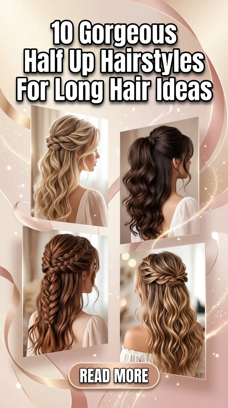 10 Gorgeous Half Up Hairstyles For Long Hair Ideas
